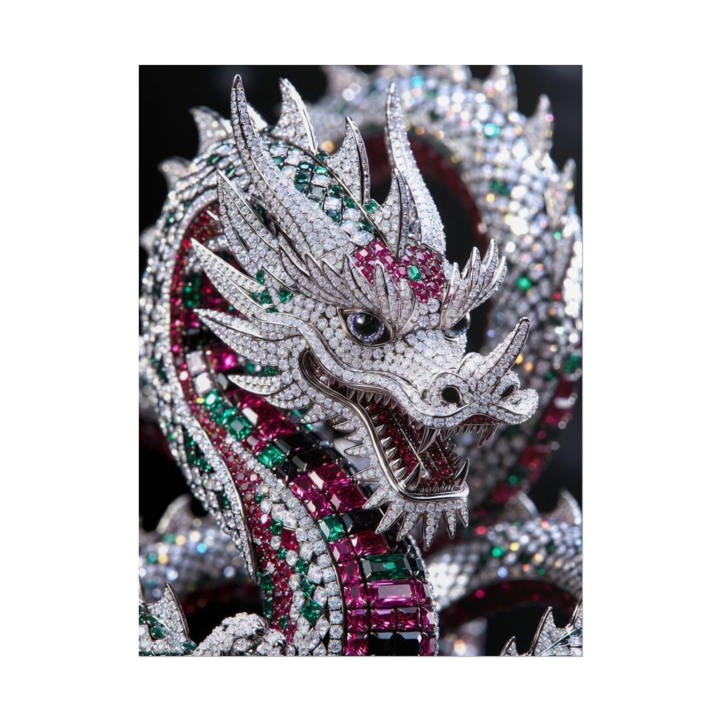 Dragon Jewel Poster — Luxury Gemstone Dragon Wall Art (Rolled Poster)
