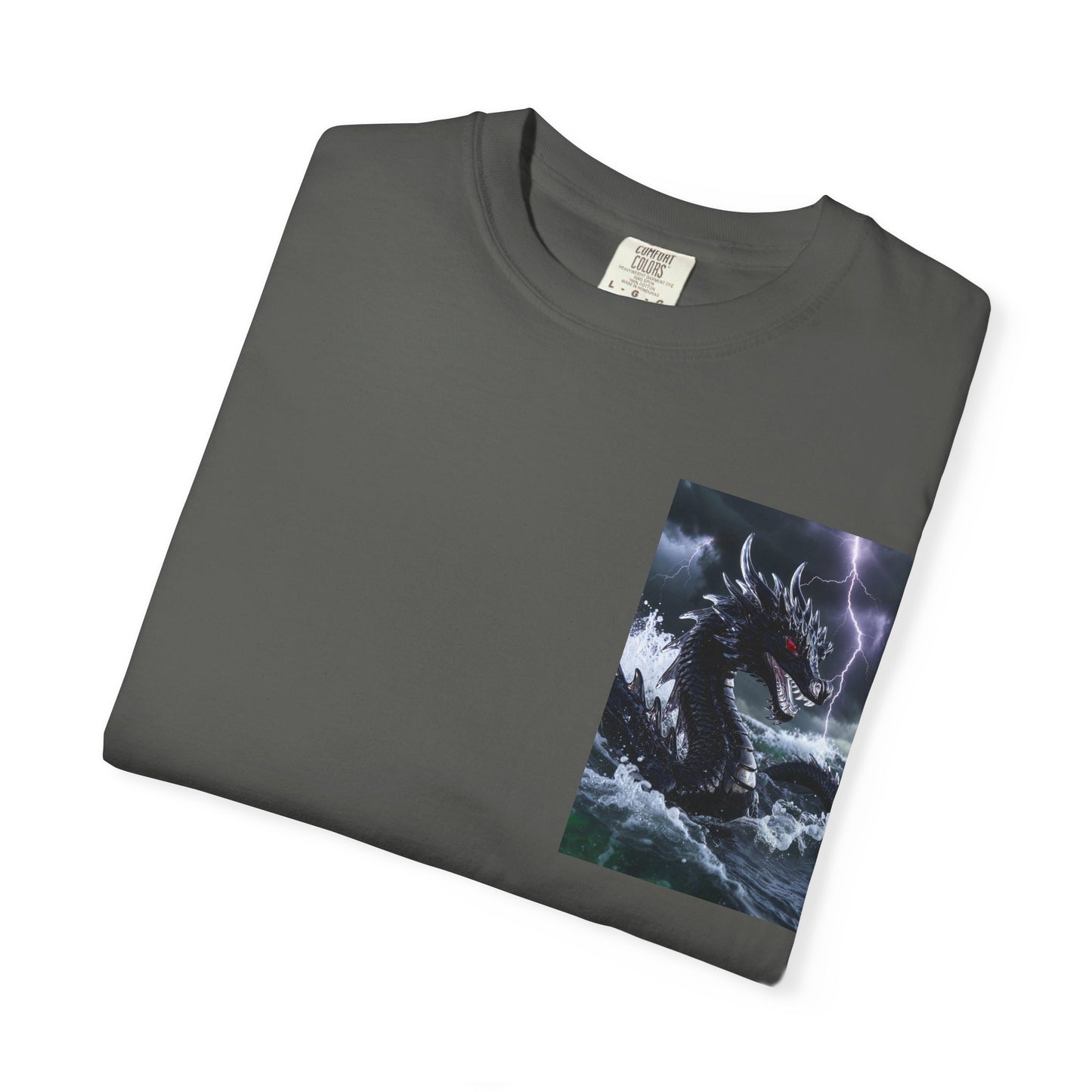 A Dragon Storm Graphic T-Shirt — Dark Fantasy Chest Print