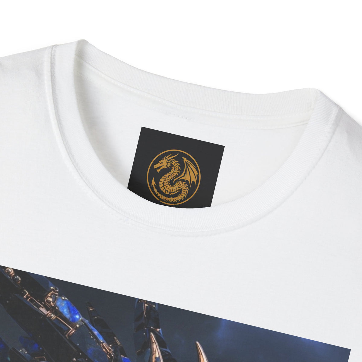 Blue Crystal Dragon T-Shirt — Mythical Fantasy Dragon Tee