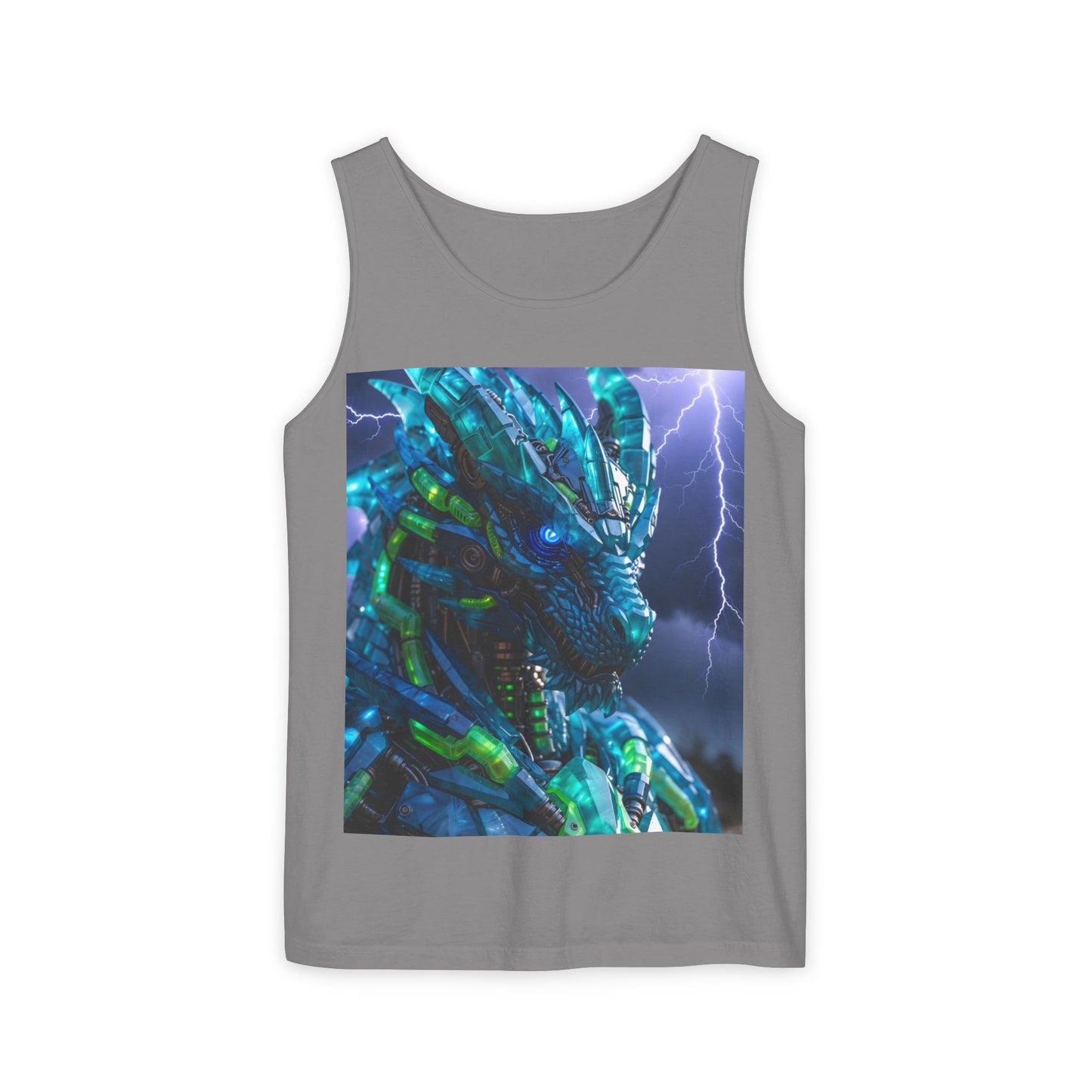 Dragon Warrior Tank Top — Neon Cyber Dragon Graphic Sleeveless Tee