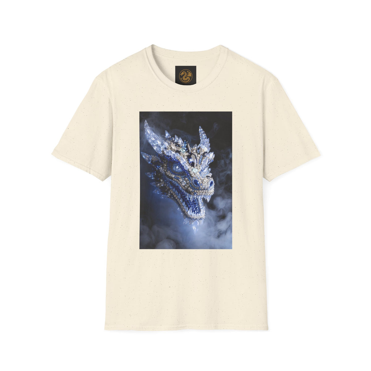 A Crystal Dragon Portrait T-Shirt — Mystical Blue Dragon Art Tee