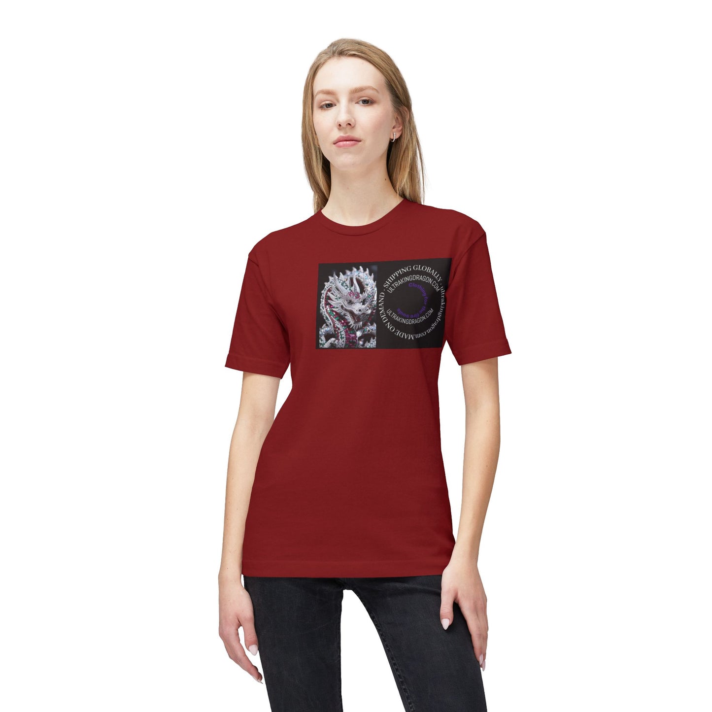 Dragon Heart T-Shirt — Floral Dragon Illustration with Circular Text