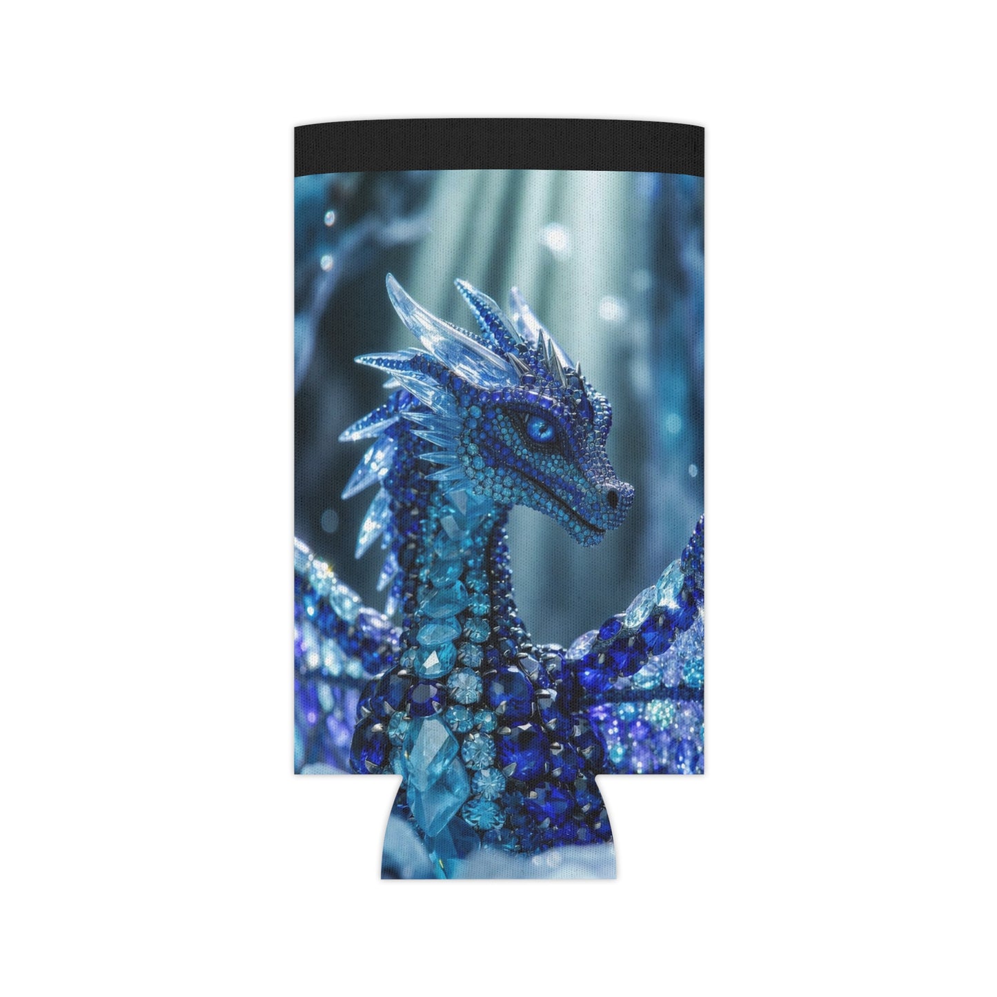 Blue Crystal Dragon Can Cooler – Insulated Beverage Koozie