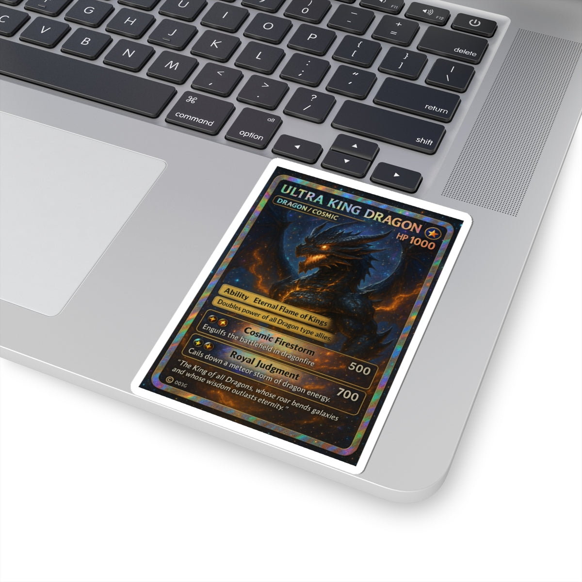 A Collectable Dragon Trading Card Sticker - When Gods Return Design