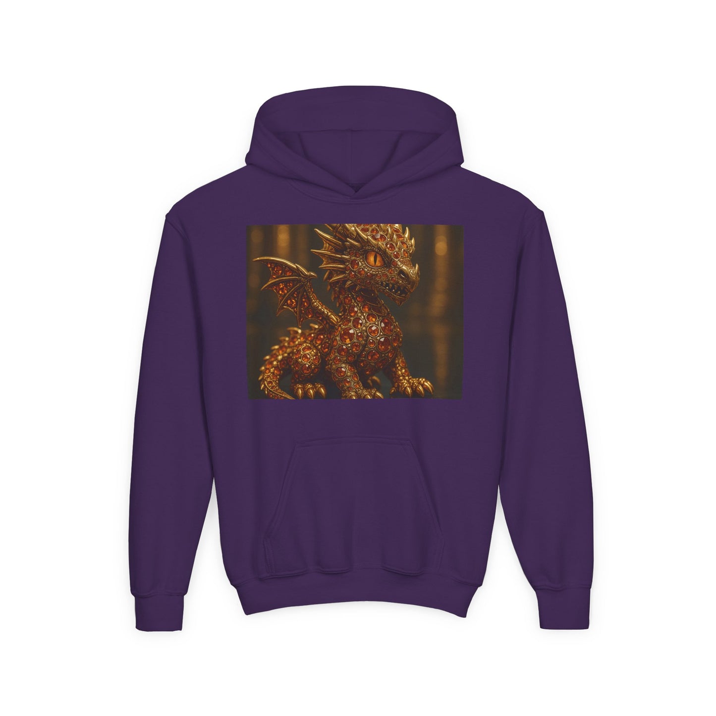 Dragon Fantasy Youth Heavy Blend Hooded Sweatshirt, Adventure Hoodie, Gift for Kids, Fantasy Apparel, Cozy Sweatshirt for Young Dreamers