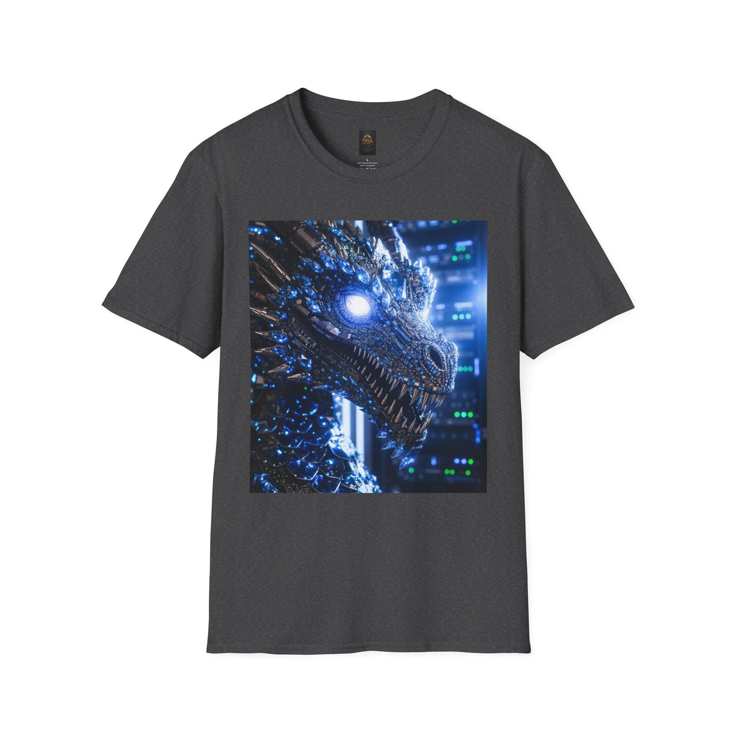 A Cyber Dragon Graphic T-Shirt — Futuristic Neon Dragon Design