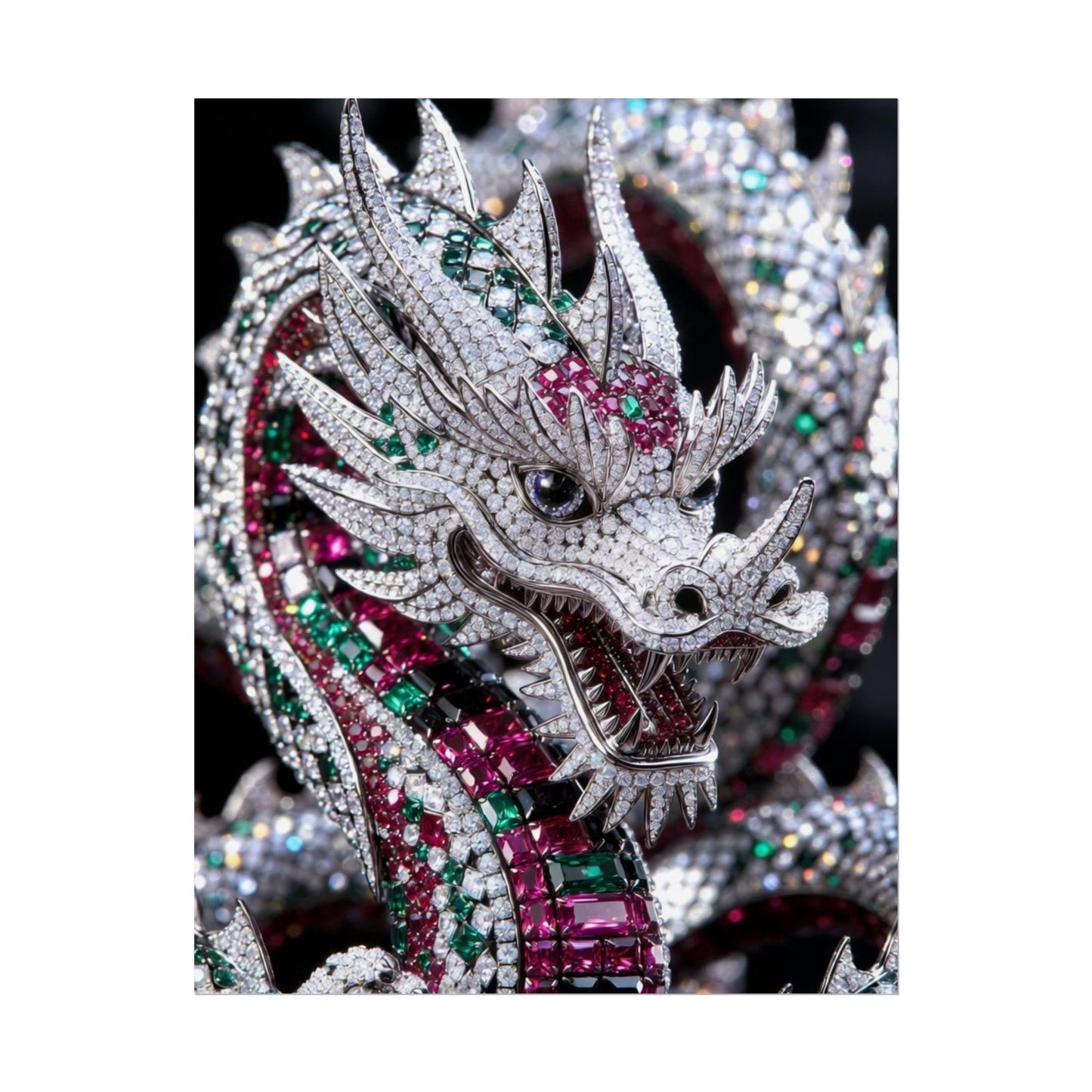 Dragon Jewel Poster — Luxury Gemstone Dragon Wall Art (Rolled Poster)