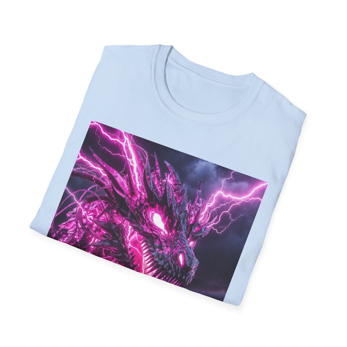 Dragon Lightning T-Shirt — Neon Purple Fantasy Dragon Graphic Tee