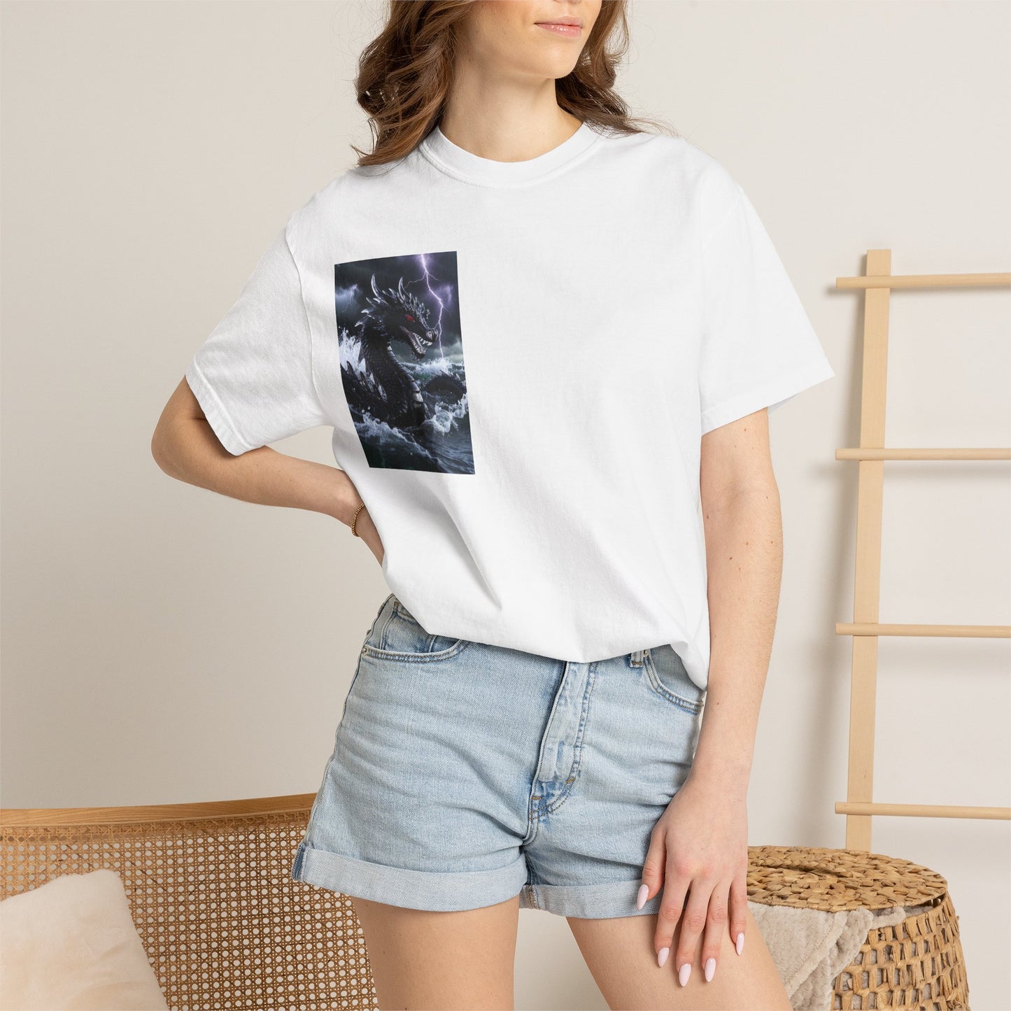 Dragon Storm Graphic T-Shirt — Dark Fantasy Chest Print
