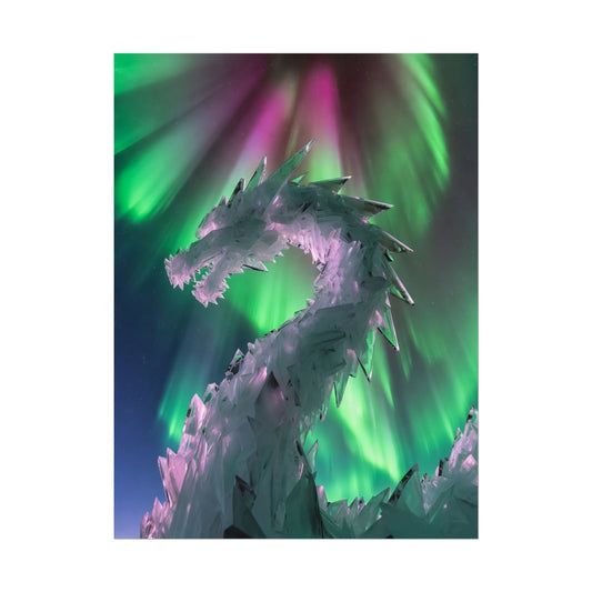 Aurora Ice Dragon Poster — Fantasy Wall Art Rolled Poster