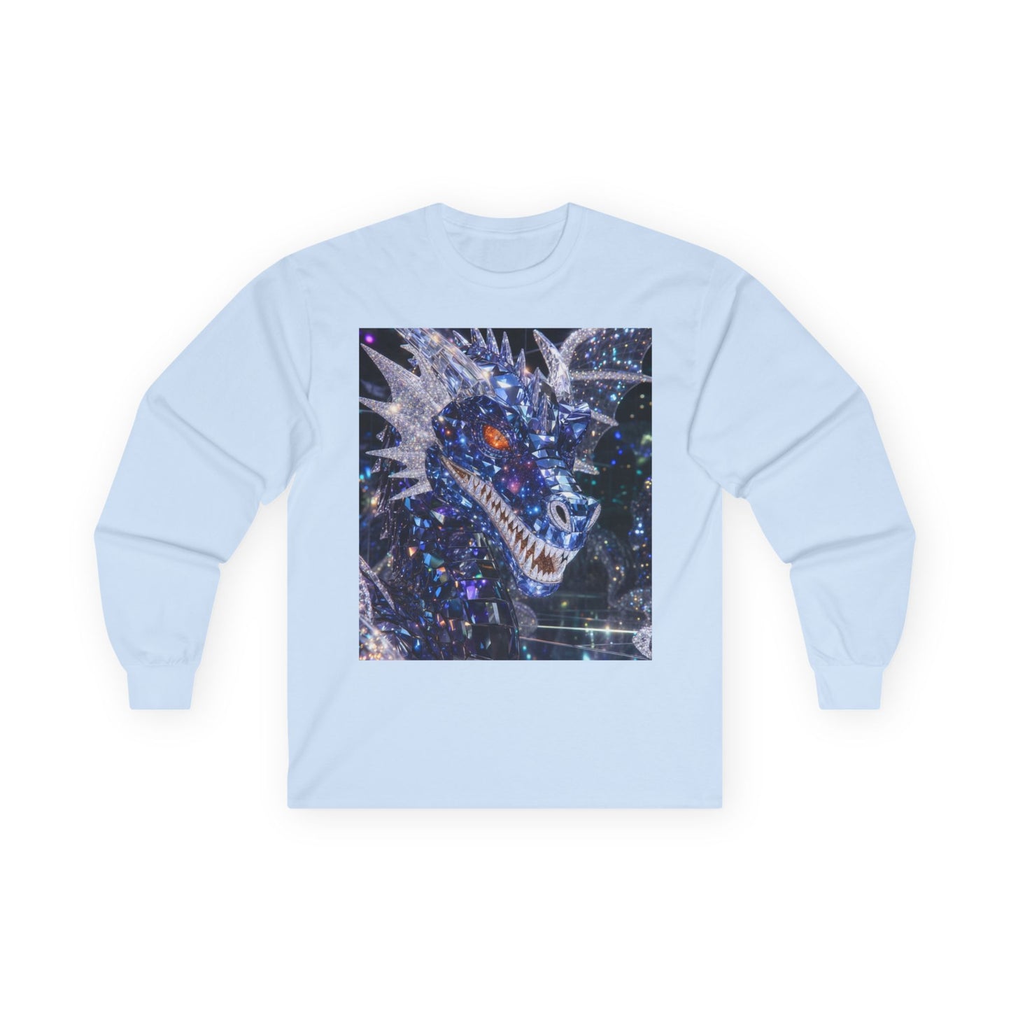 Cosmic Dragon Long Sleeve Tee — Neon Galaxy Dragon Graphic