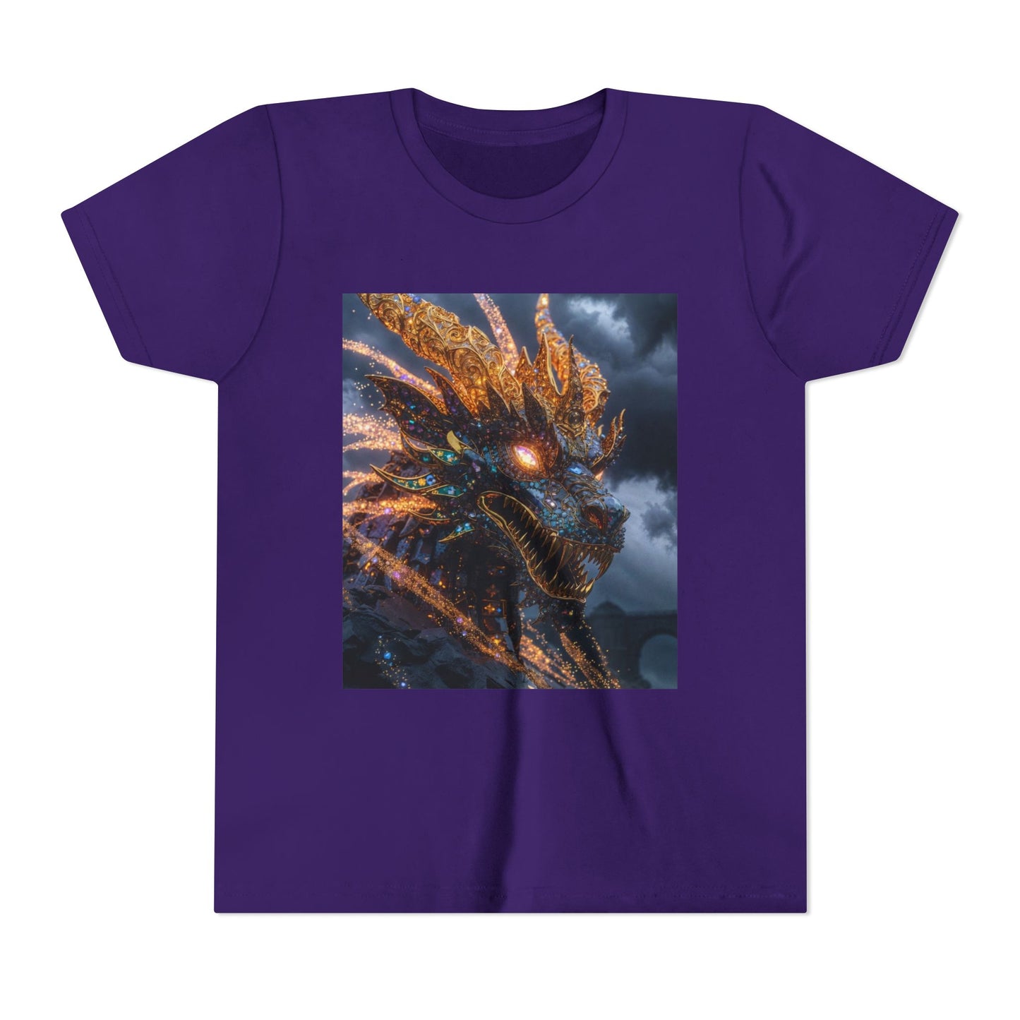 Youth Dragon Tee — Fiery Dragon Head Graphic Kids T‑Shirt
