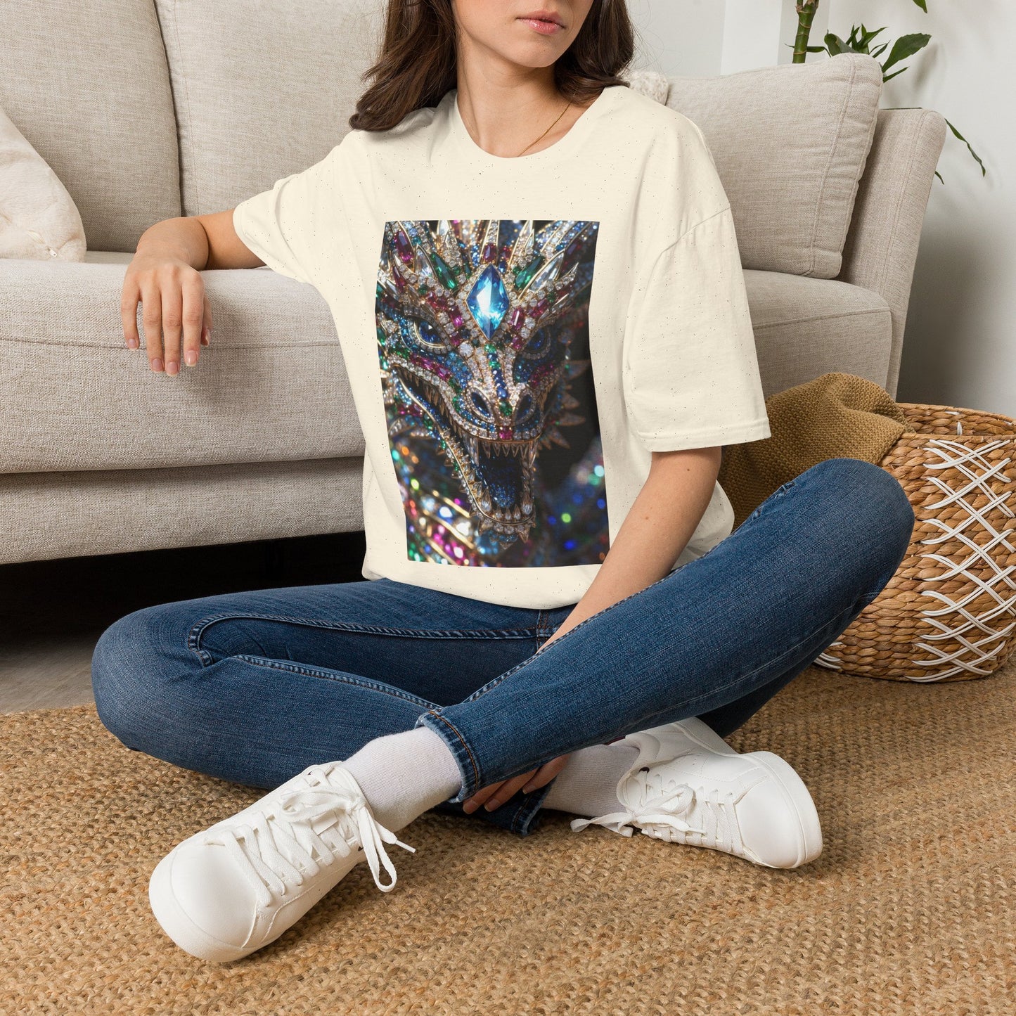 # 1 Dragon selling Gemstone Mask T-Shirt — Jewel-Encrusted Festival Tee