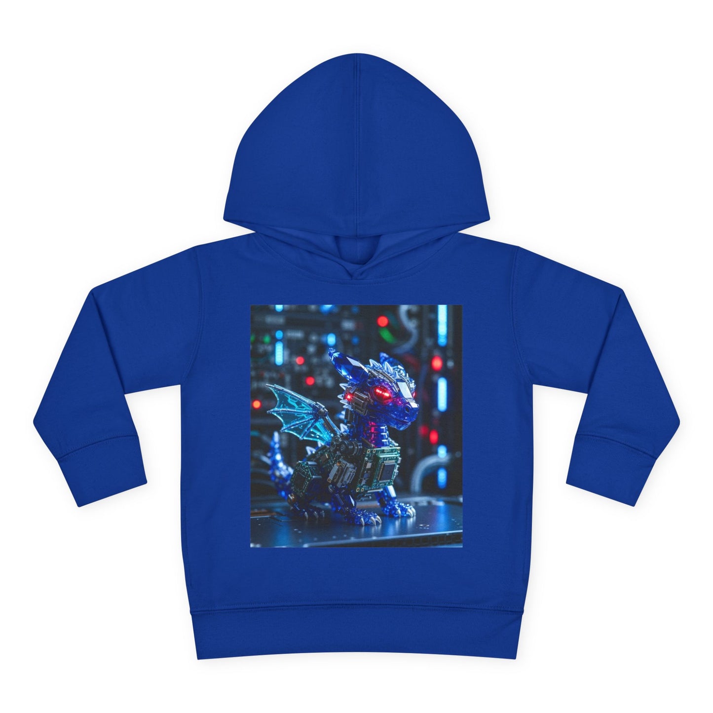 Toddler Hoodie — Neon Robot Dragon Pullover for Kids