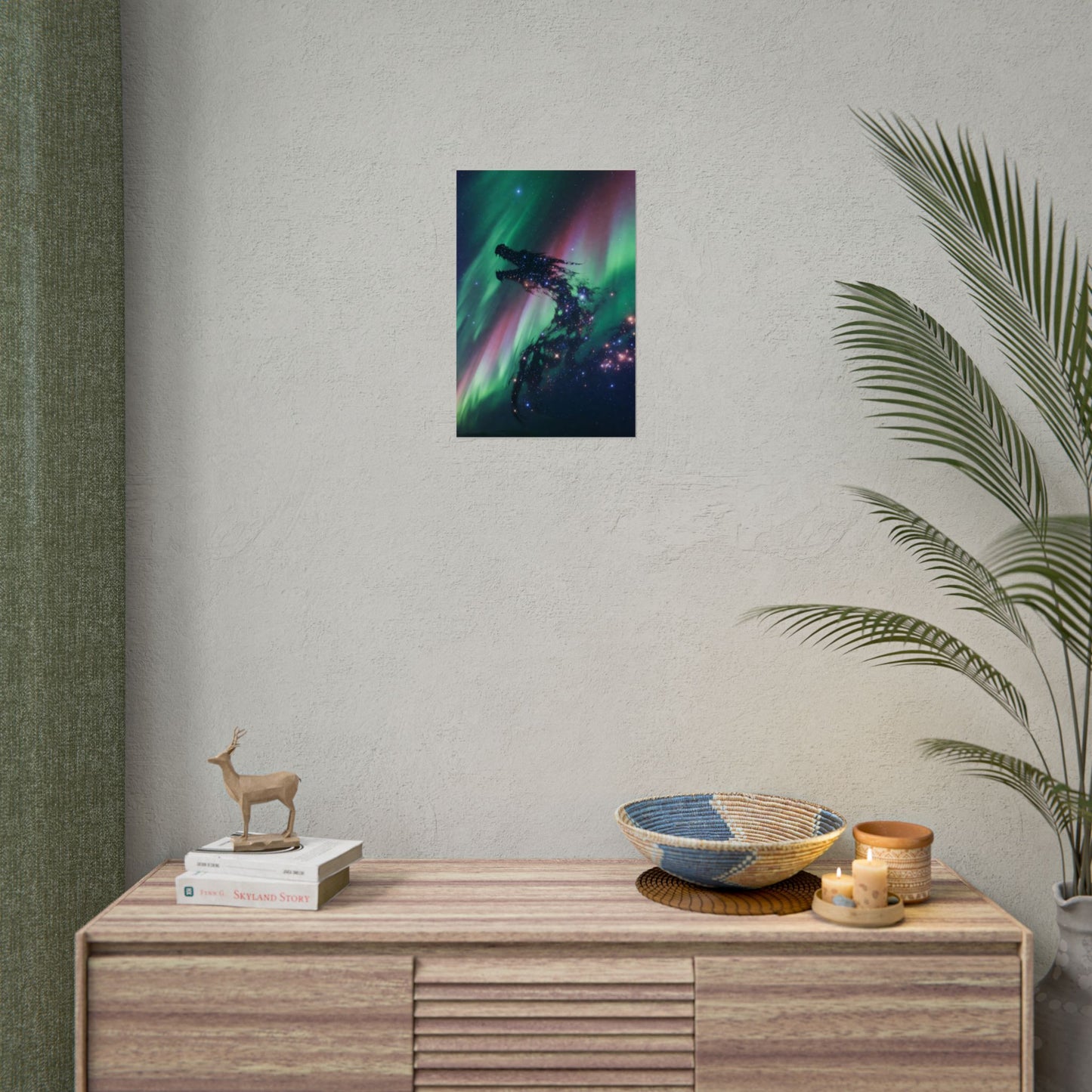 Aurora Dragon Poster — Cosmic Northern Lights Wall Art (Rolled Poster)