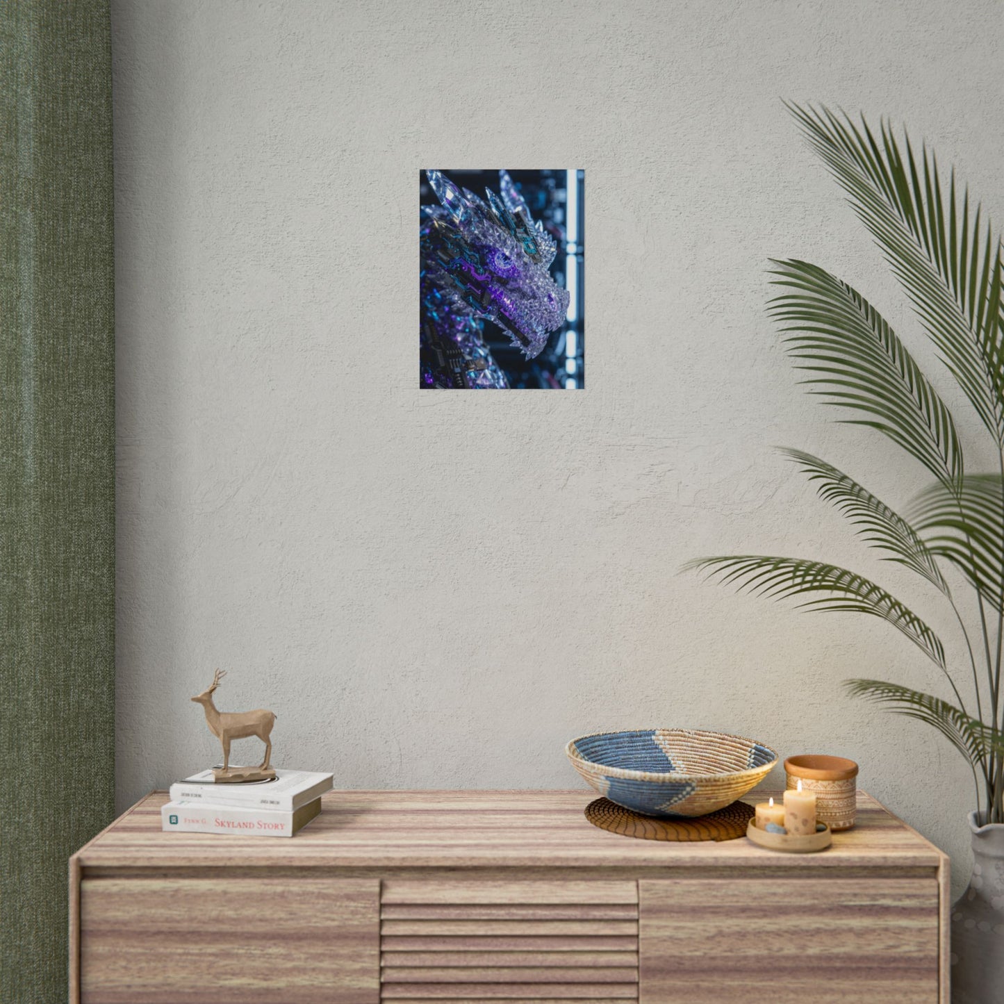 Rolled Poster — Cyber Crystal Dragon Art Print