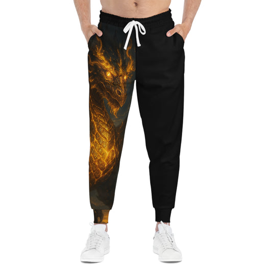 Fire Dragon Graphic Athletic Joggers for Fantasy Lovers