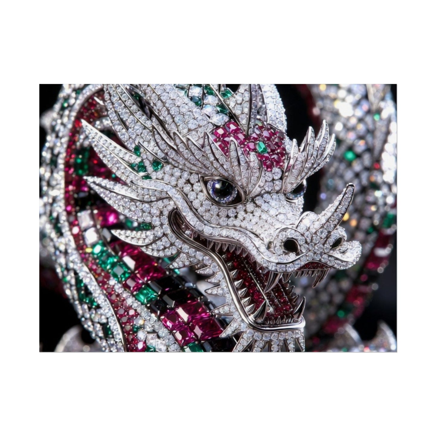 Dragon Jewel Poster — Luxury Gemstone Dragon Wall Art (Rolled Poster)