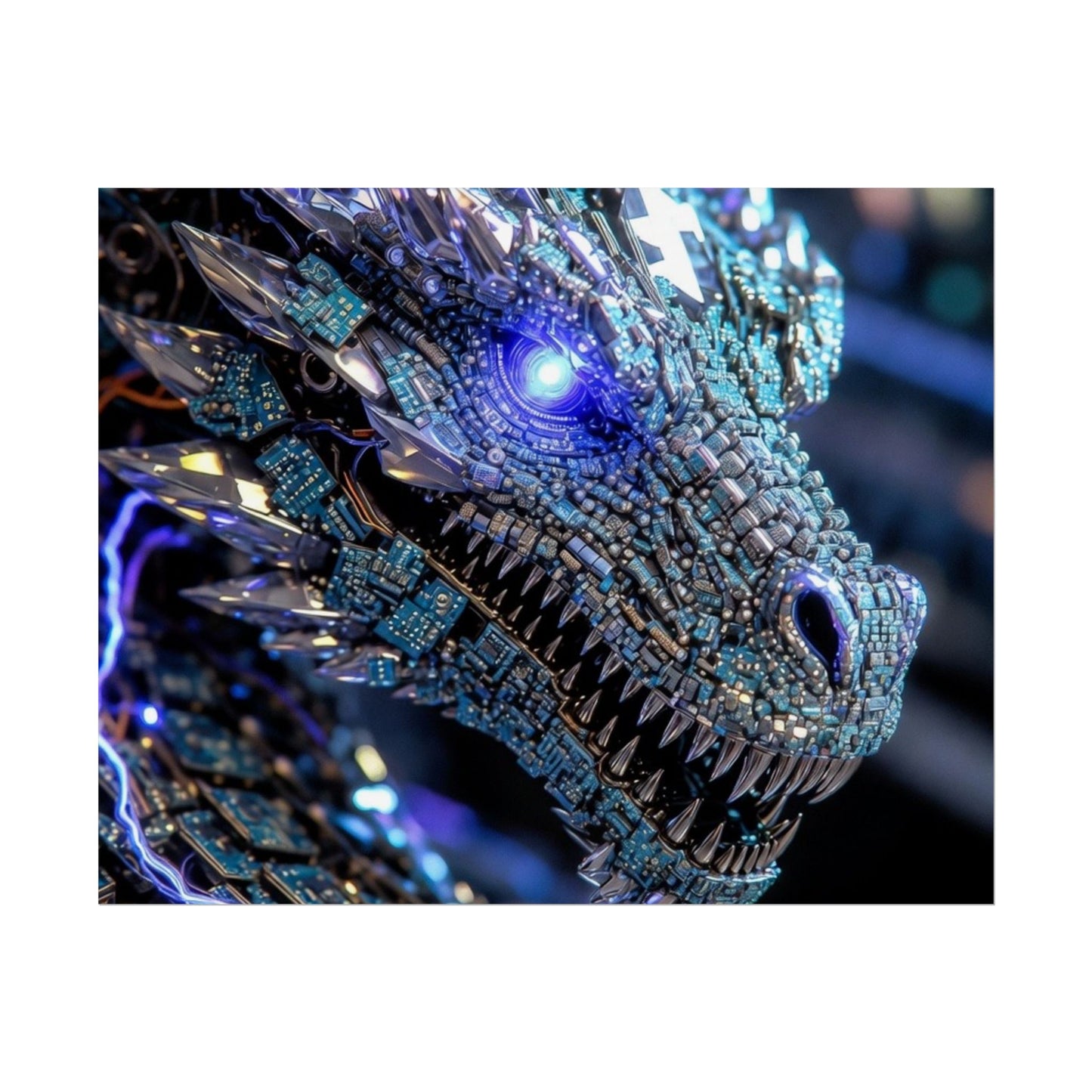 Rolled Poster — Crystal Cyber Dragon Art Print