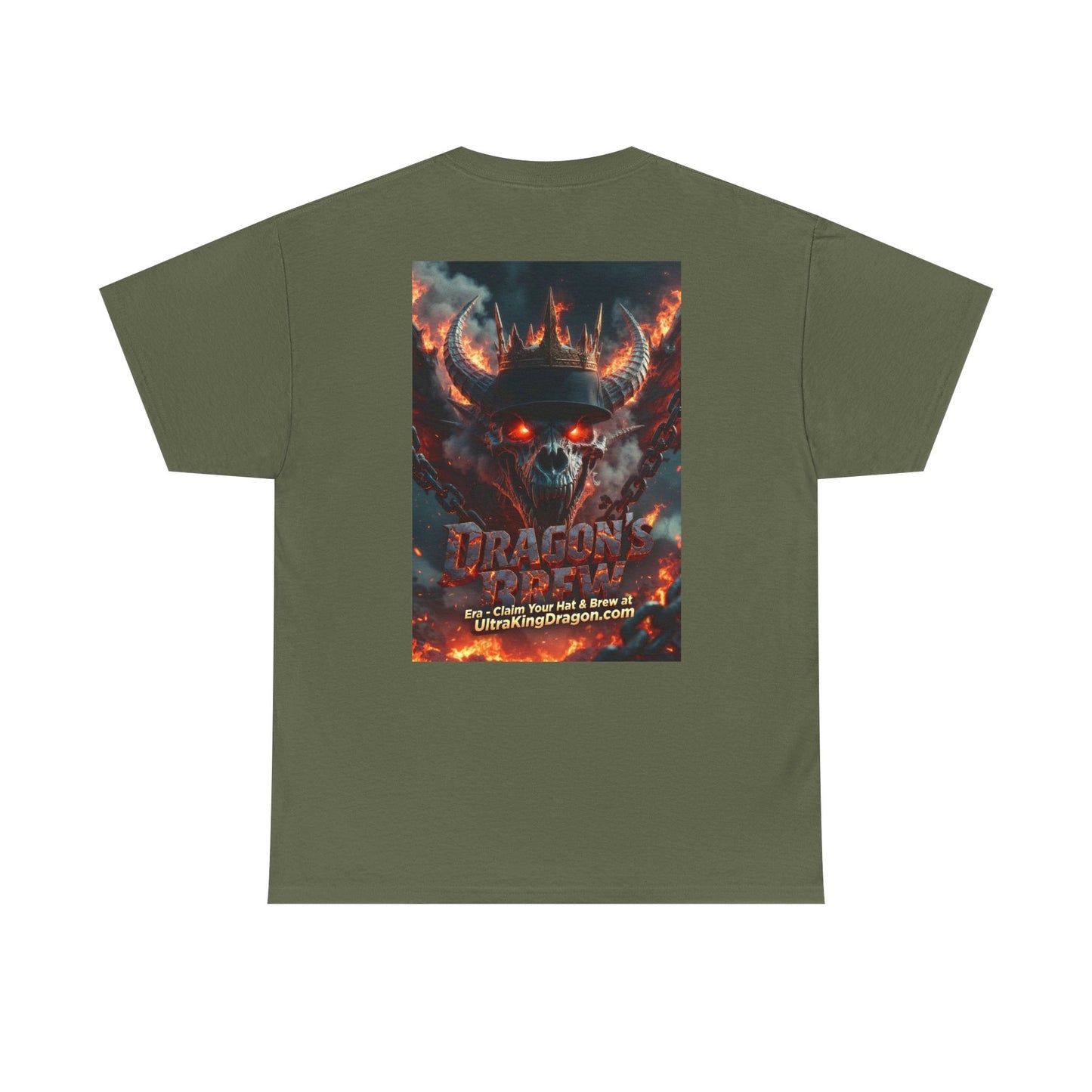 T-Shirt — "Dragon's Brew" Fiery Skull Graphic Tee