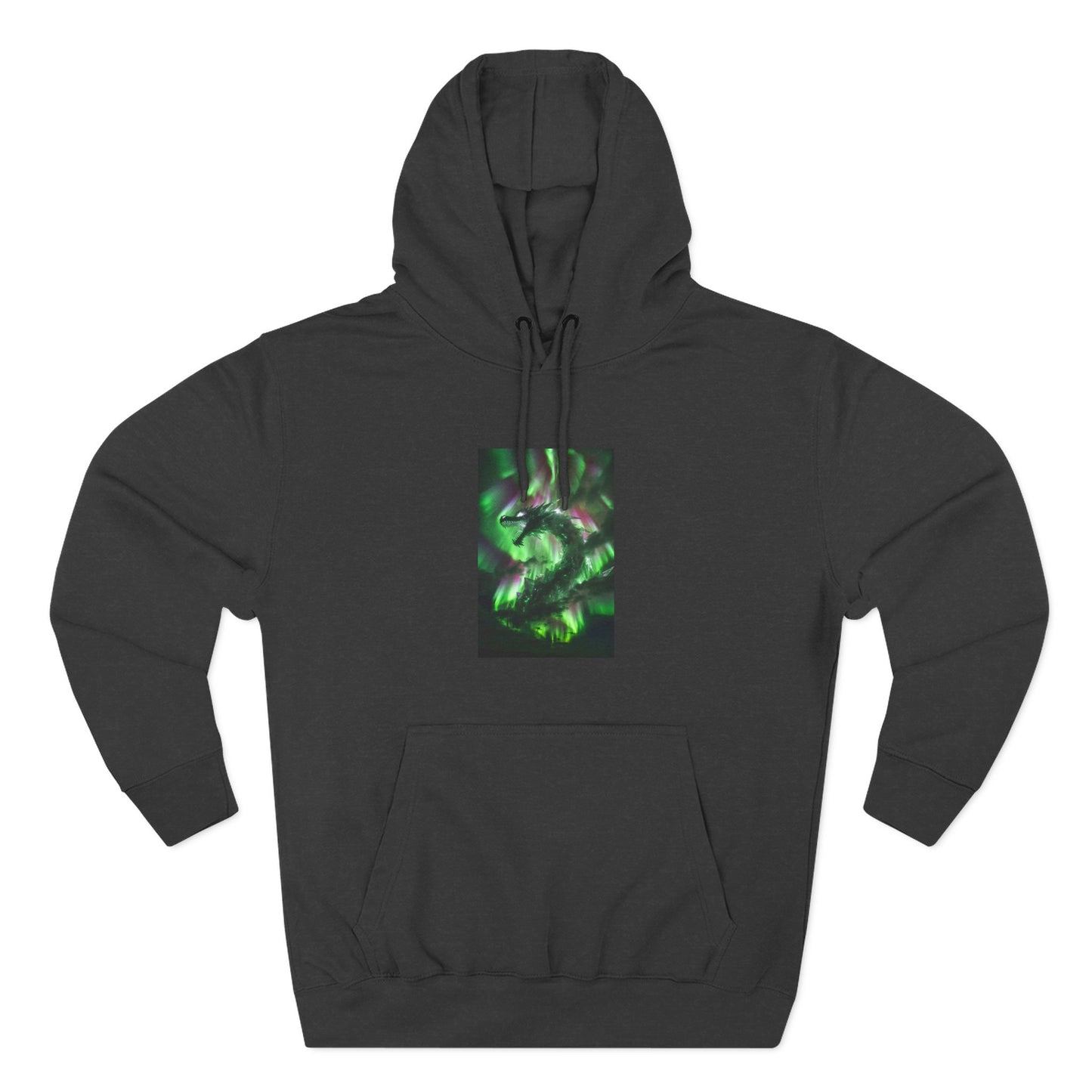 Green Nebula Abstract Hoodie — Aurora Swirl Fleece Pullover