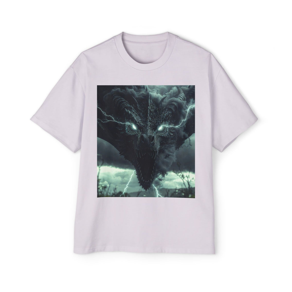 A Storm Dragon Graphic Tee — Dark Fantasy Oversized Men's T-Shirt