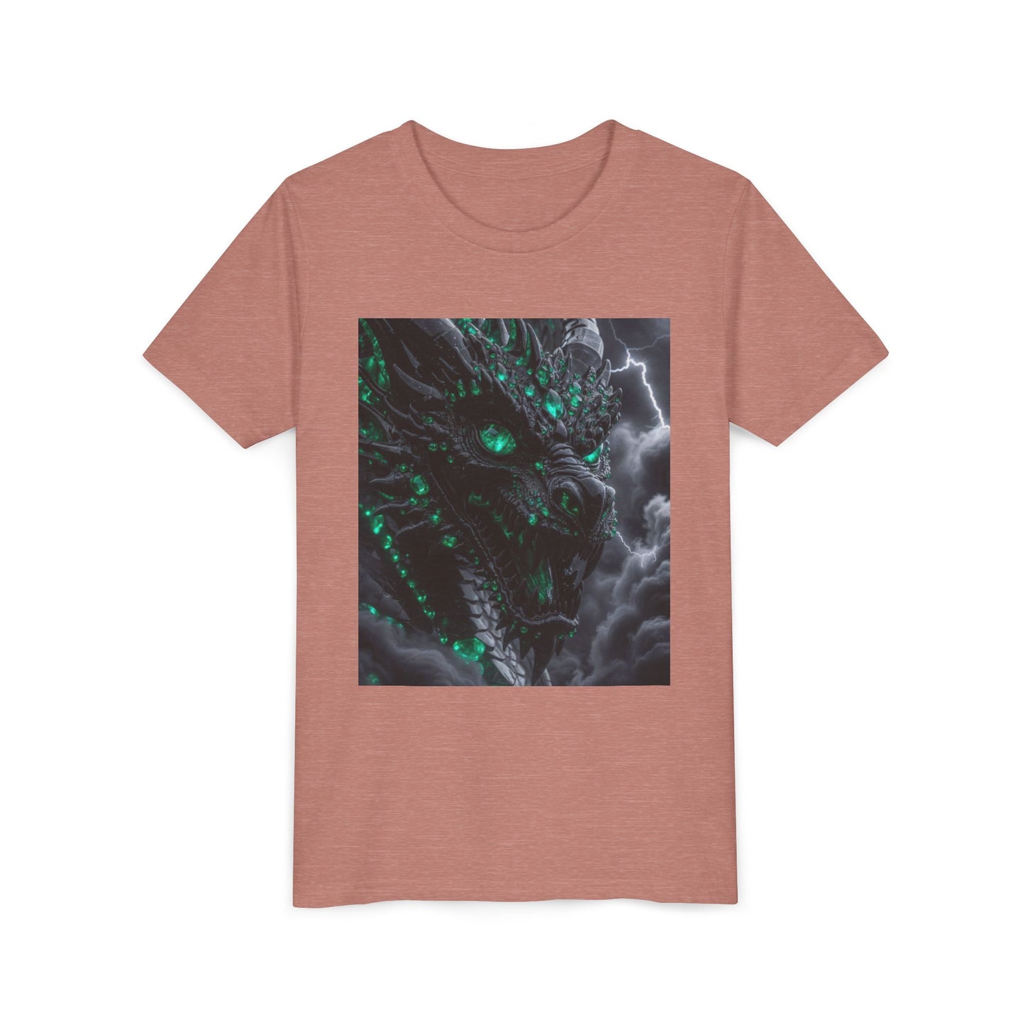 A Top selling Dragon Storm Youth Tee — Neon Green Dragon Illustration Graphic T-Shirt