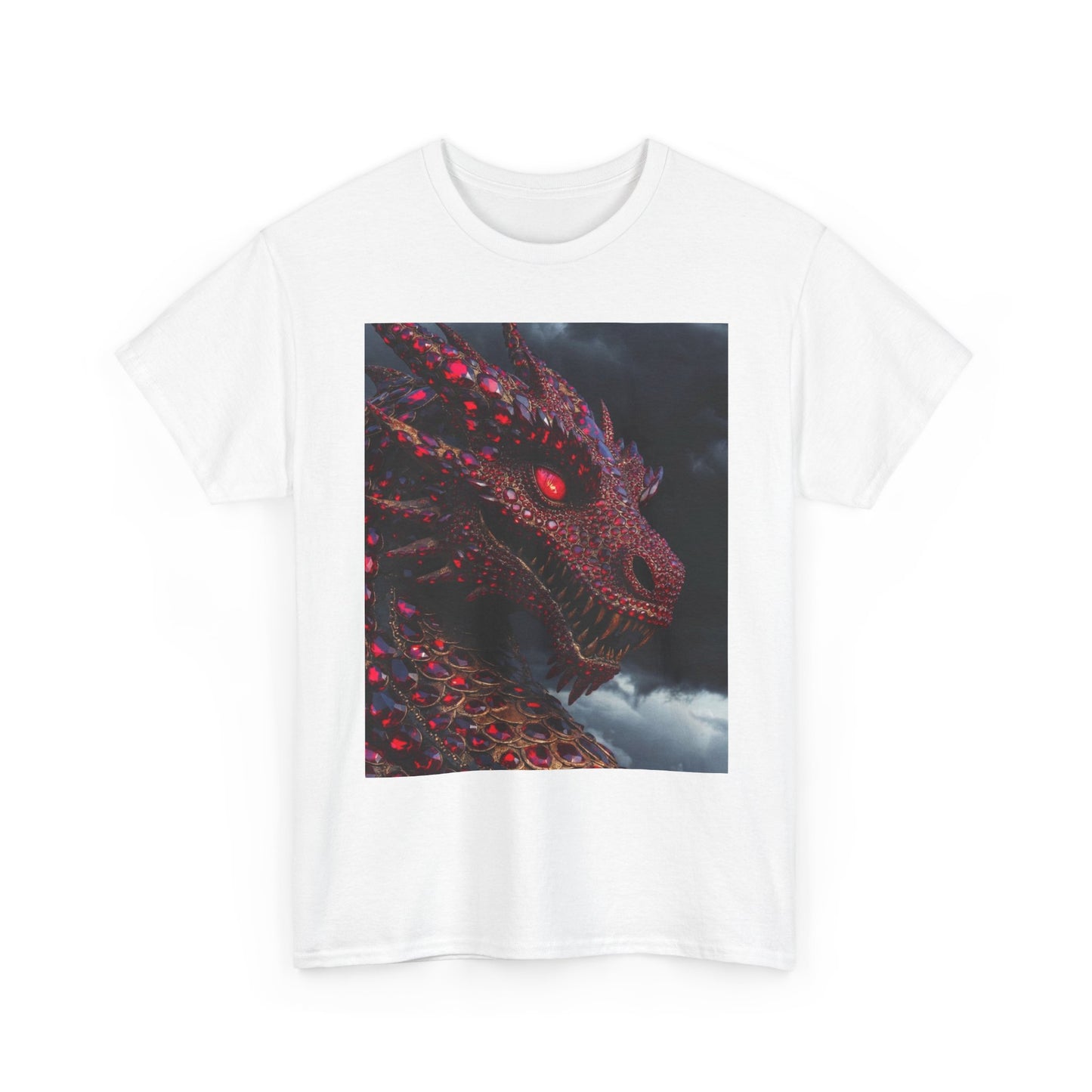 Dragon Portrait T-Shirt — Fiery Red Fantasy Dragon Graphic Tee