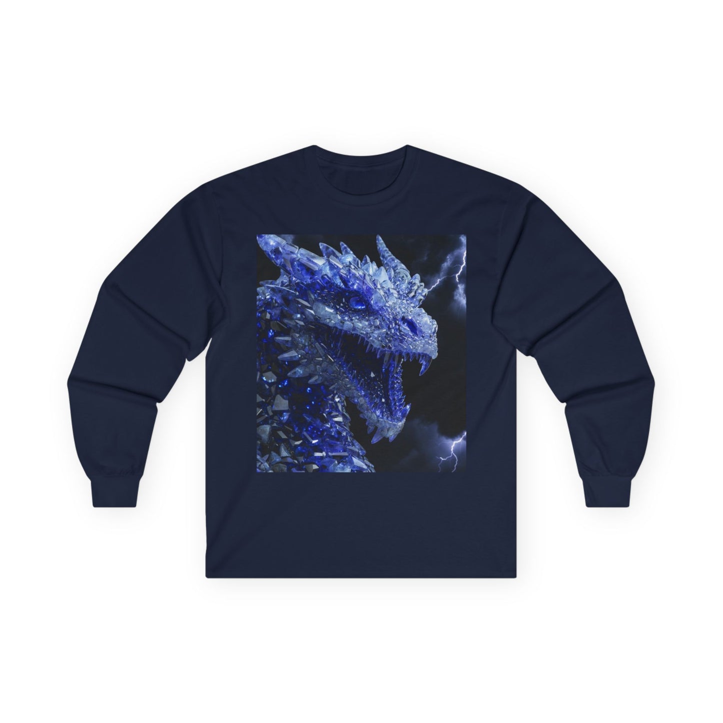 Ice Dragon Long Sleeve Tee — Blue Frost Dragon Graphic Shirt