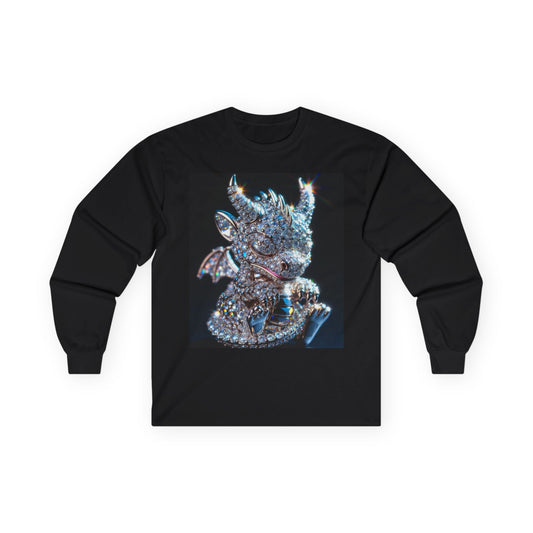 Dragon Head Long Sleeve Tee — Iridescent Fantasy Skull Graphic