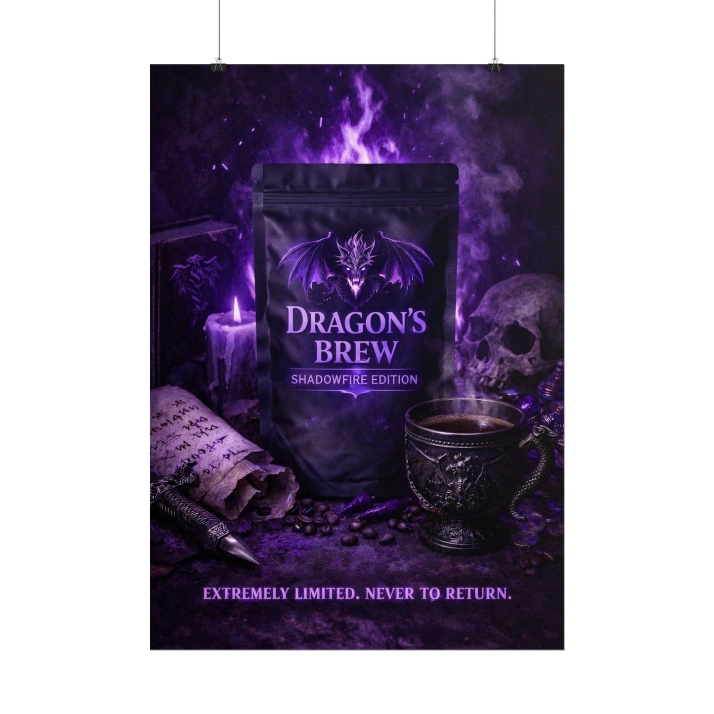 Rolled Poster — "Dragon’s Brew: Shadowfire Edition" Fantasy Poster