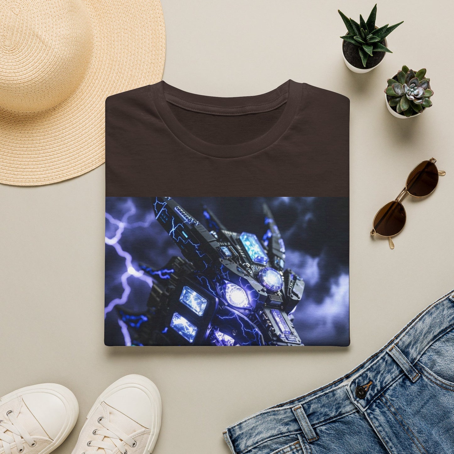 Dragon Mech Lightning T-Shirt — Cyber Dragon Graphic Tee