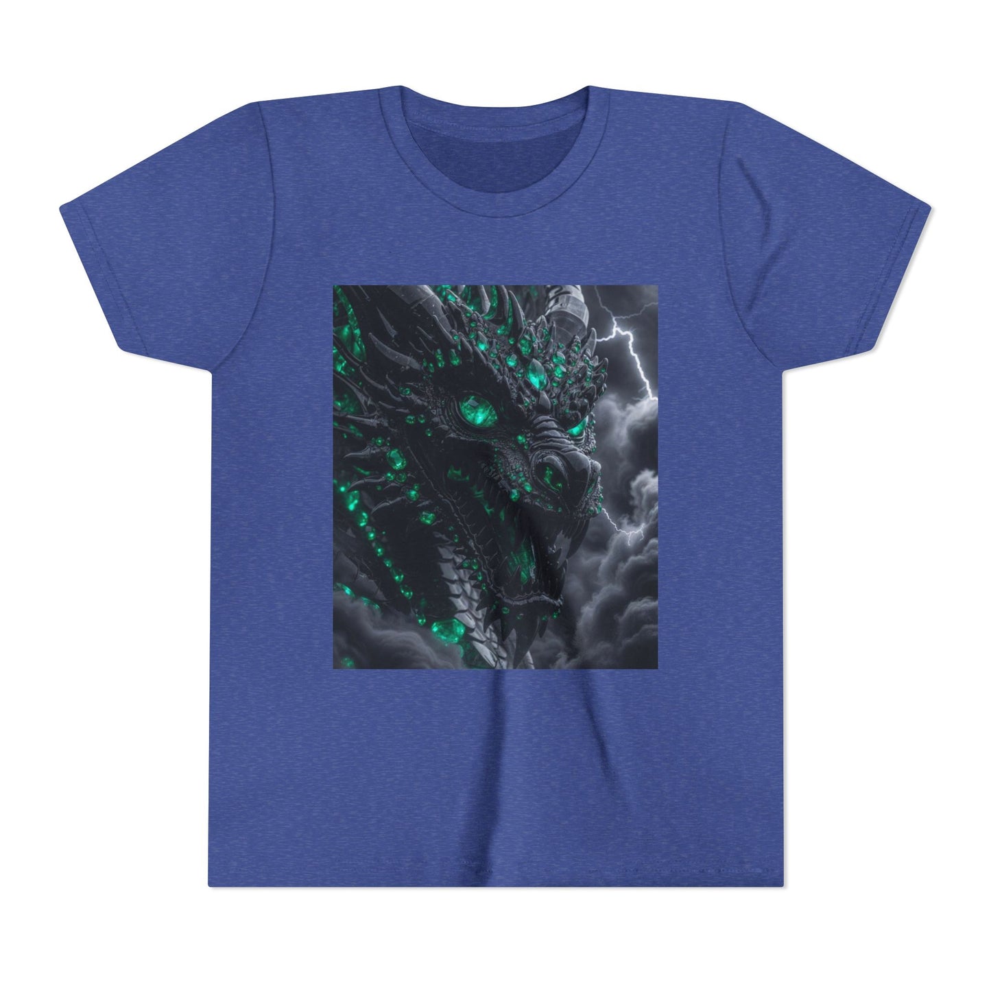A Top selling Dragon Storm Youth Tee — Neon Green Dragon Illustration Graphic T-Shirt