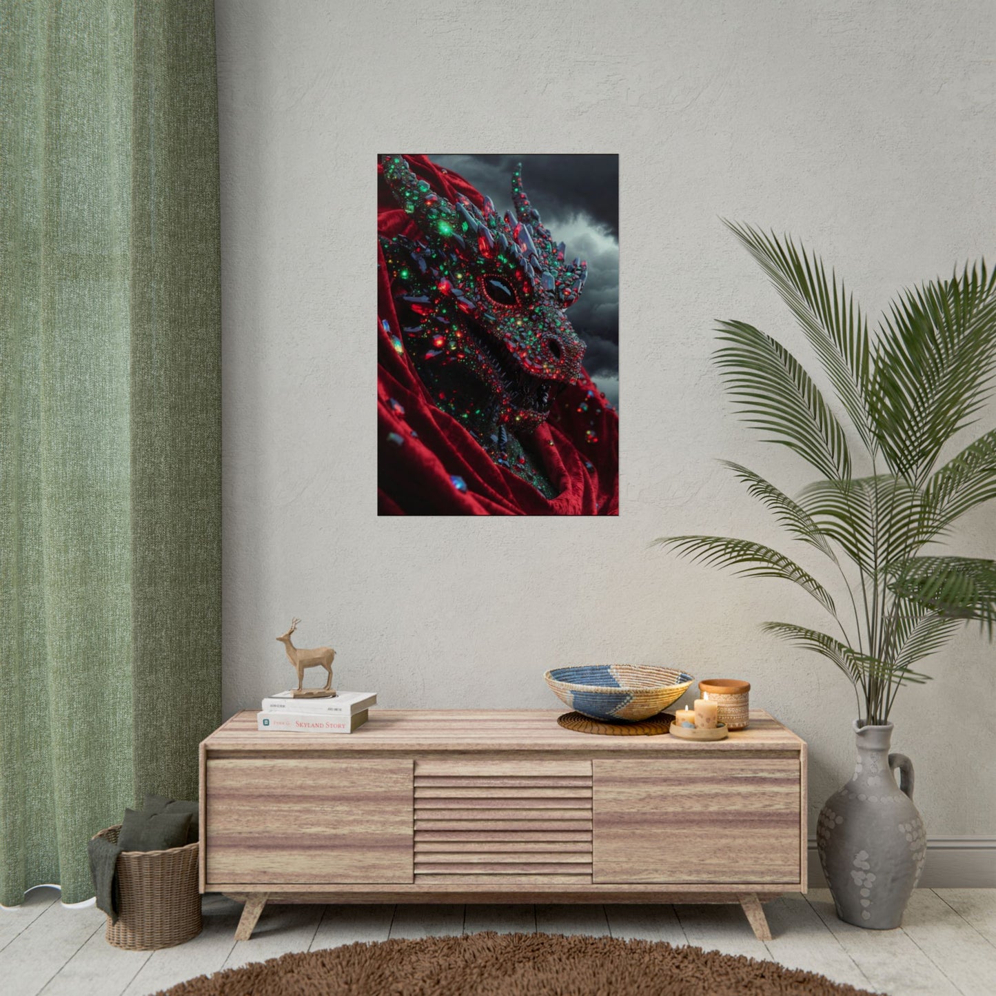 Rolled Poster — Jewel-Encrusted Dragon Art Print