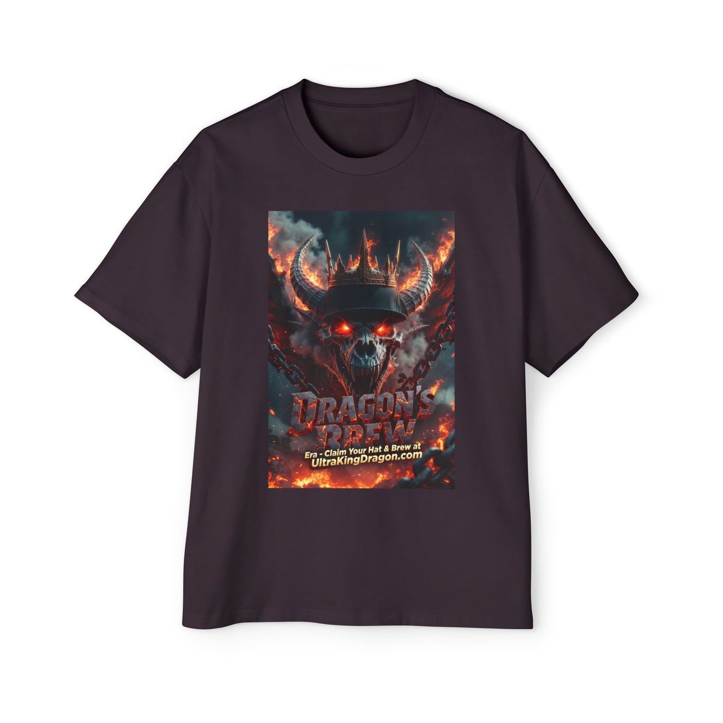 Dragon Skull Graphic Tee — Heavy Oversized Men's Fantasy T-Shirt