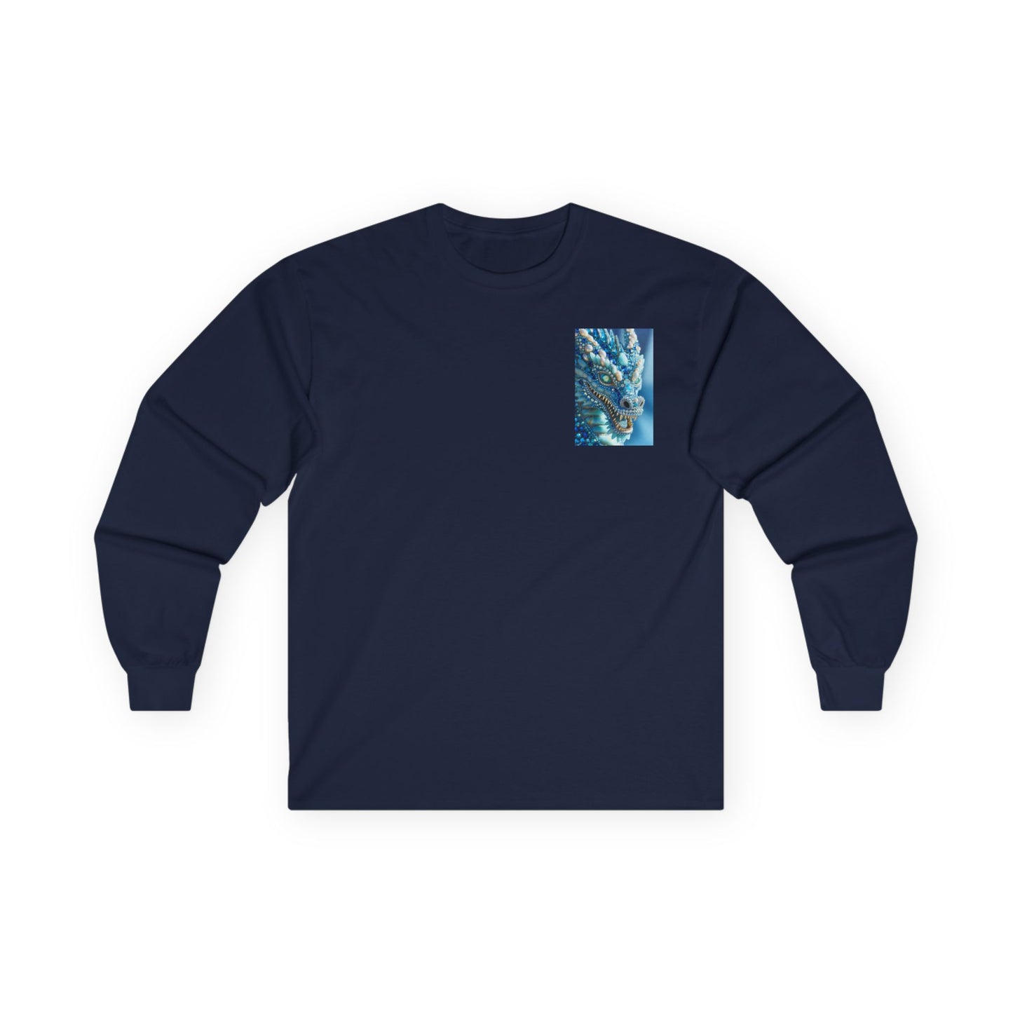 Blue Ocean Abstract Long Sleeve Tee — Pocket Art Shirt