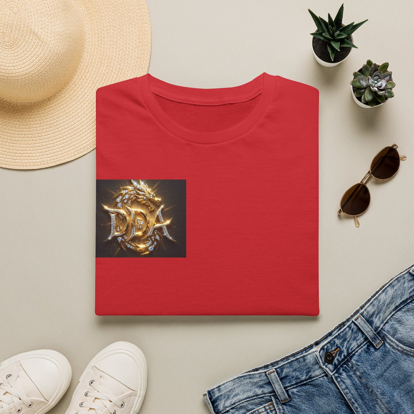 #1 seller DDA DIVINE DRAGON ARMOR T-Shirt — Golden Dragon Emblem Chest Logo, Fantasy Gaming Fan Tee