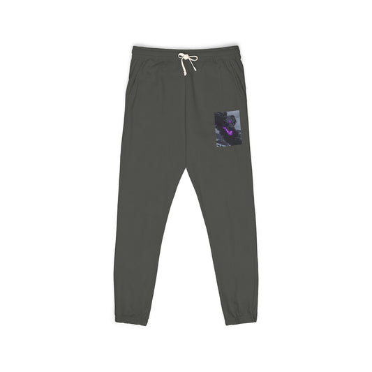 Ember Galaxy Sweatpants — Garment-Dyed Fleece Joggers with Pocket Art