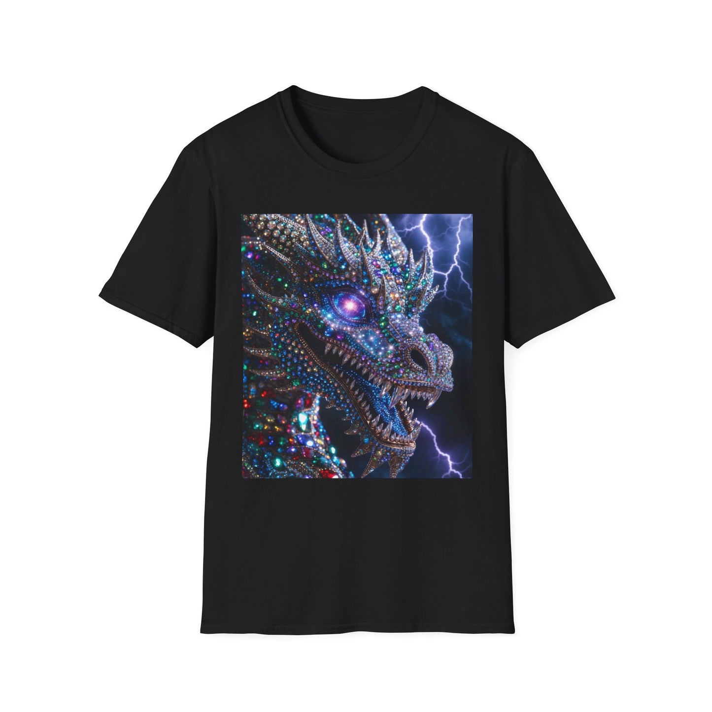 Dragon Lightning T-Shirt — Neon Crystal Fantasy Graphic Tee