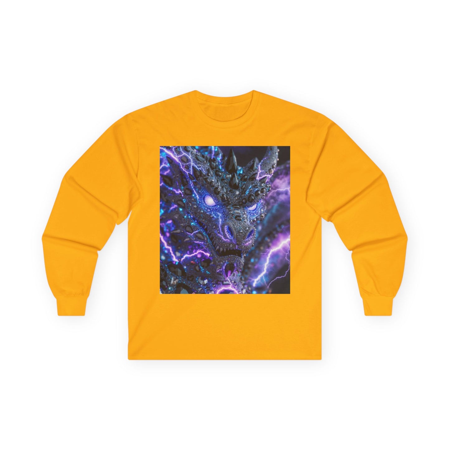 Electric Dragon Long Sleeve Tee — Neon Lightning Fantasy Shirt