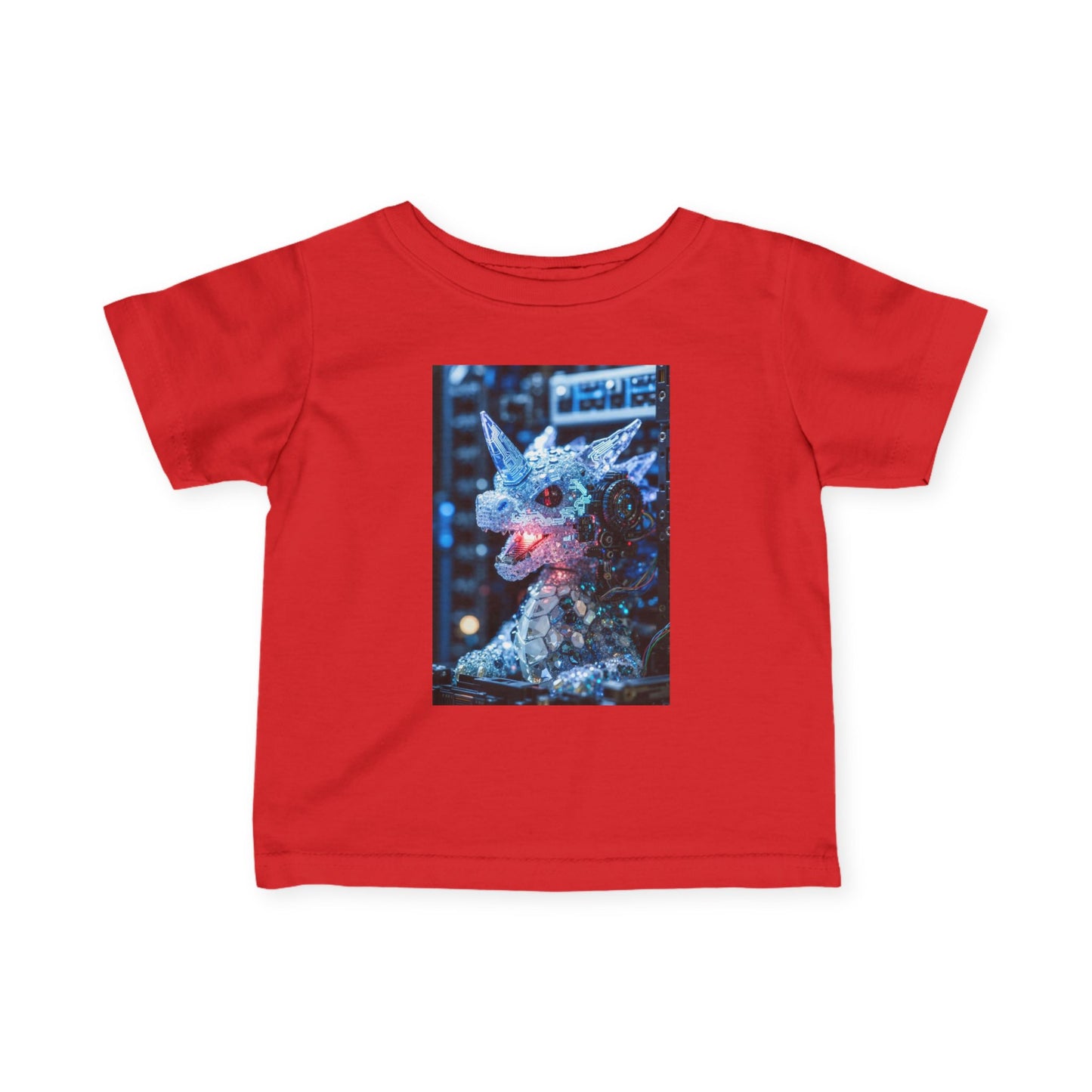 Infant Tee — Sparkly Festive Dragon Illustration