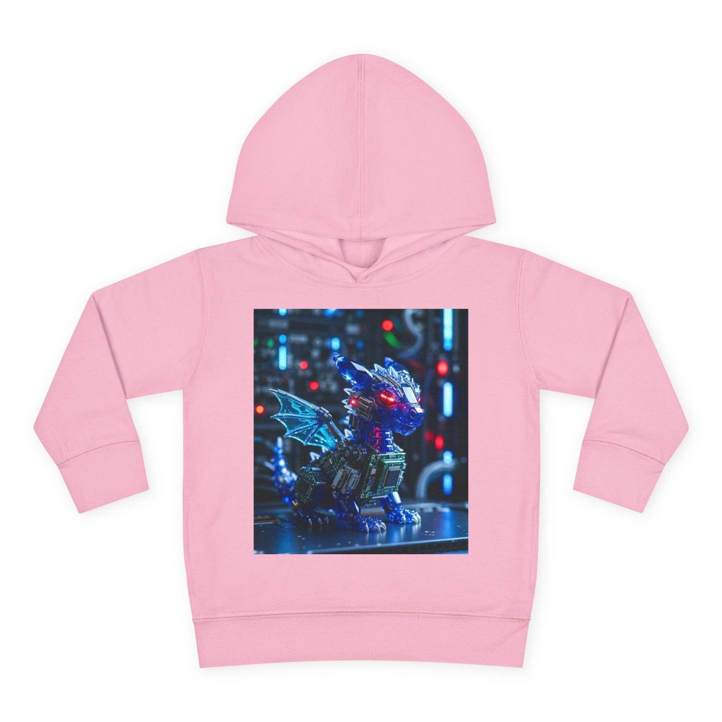 Toddler Hoodie — Neon Robot Dragon Pullover for Kids