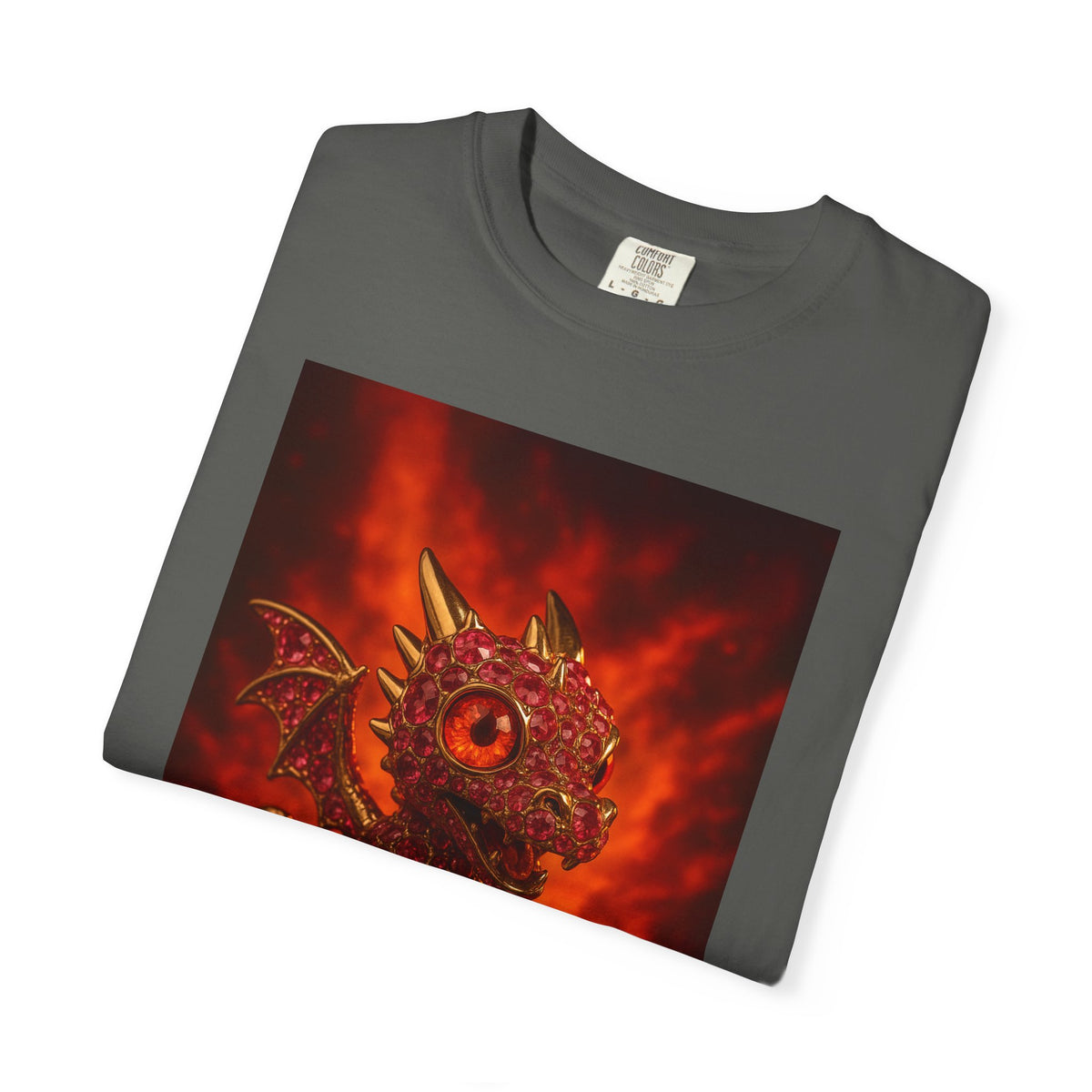 A hype Dragon T-shirt, Tee, Garment-Dyed Shirt, Gift for Dragon Lovers, Fantasy Apparel, Birthday & Holiday Gift