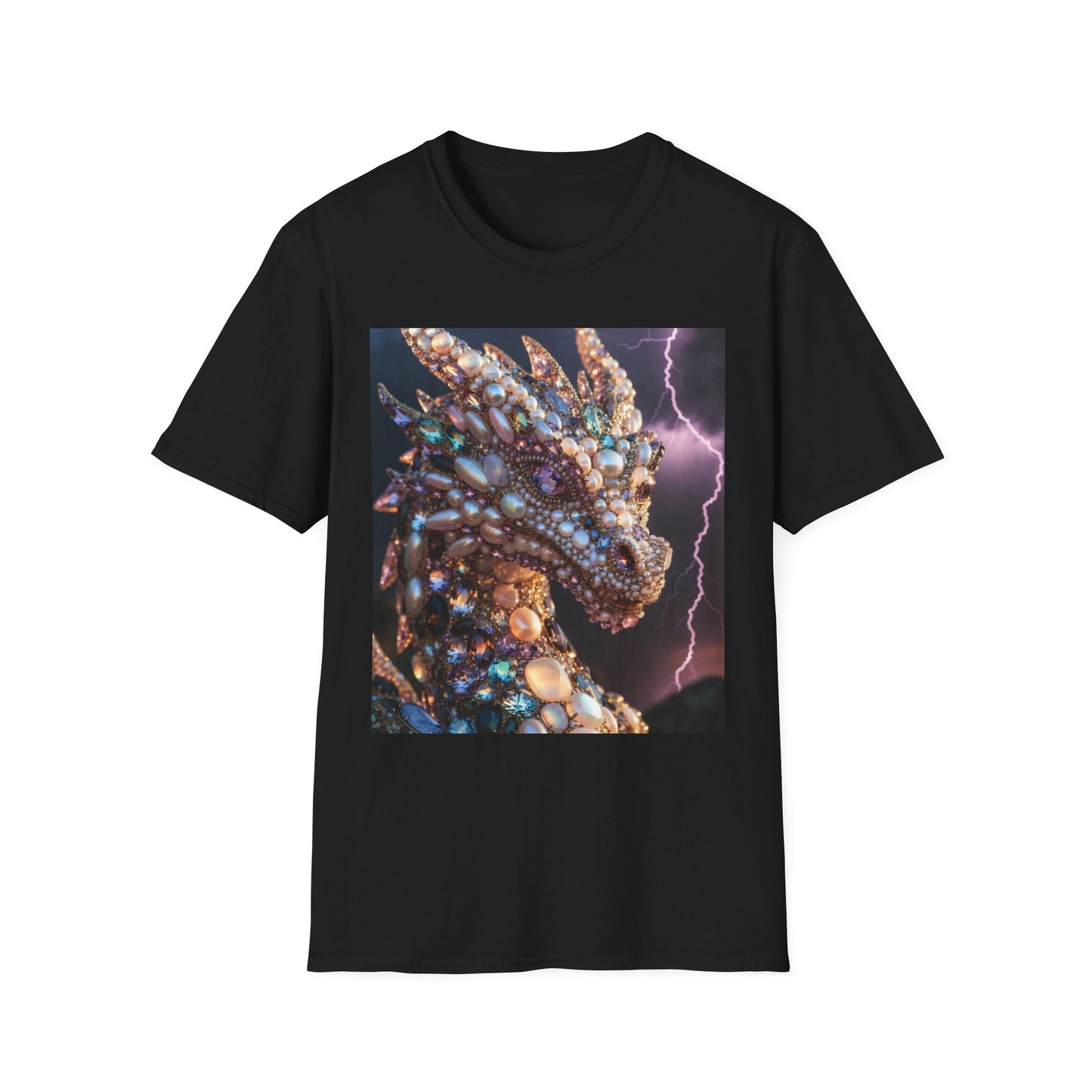 Dragon Gem Art T-Shirt — Fantasy Lightning Dragon Graphic Tee