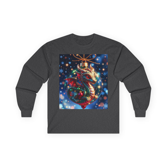 Christmas Dragon Heart Long Sleeve Tee — Festive Fantasy Christmas Dragon Design