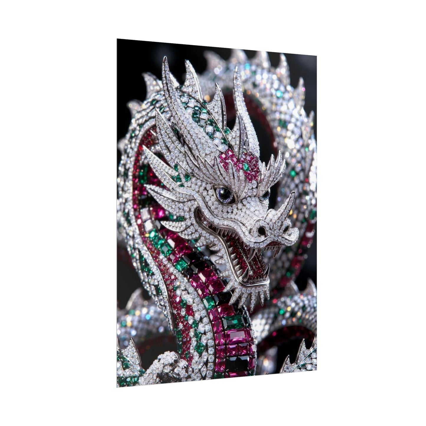 Dragon Jewel Poster — Luxury Gemstone Dragon Wall Art (Rolled Poster)