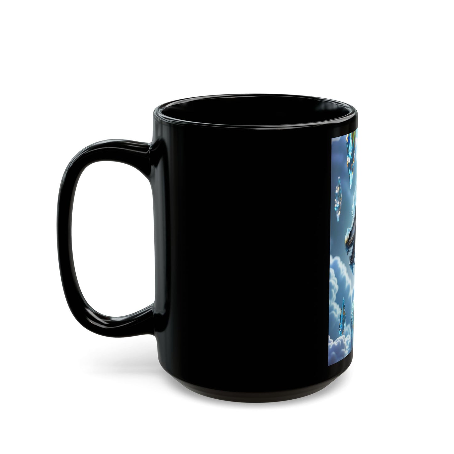Mystical Dragon Black Mug