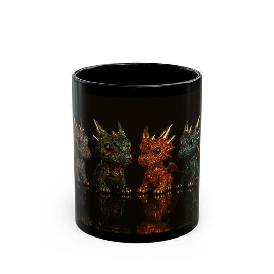 Fantasy Dragon Mug - Enchanting Black Ceramic Cup for Home, Office, Gifts, Collectibles, Unique Dragon Lover's Item