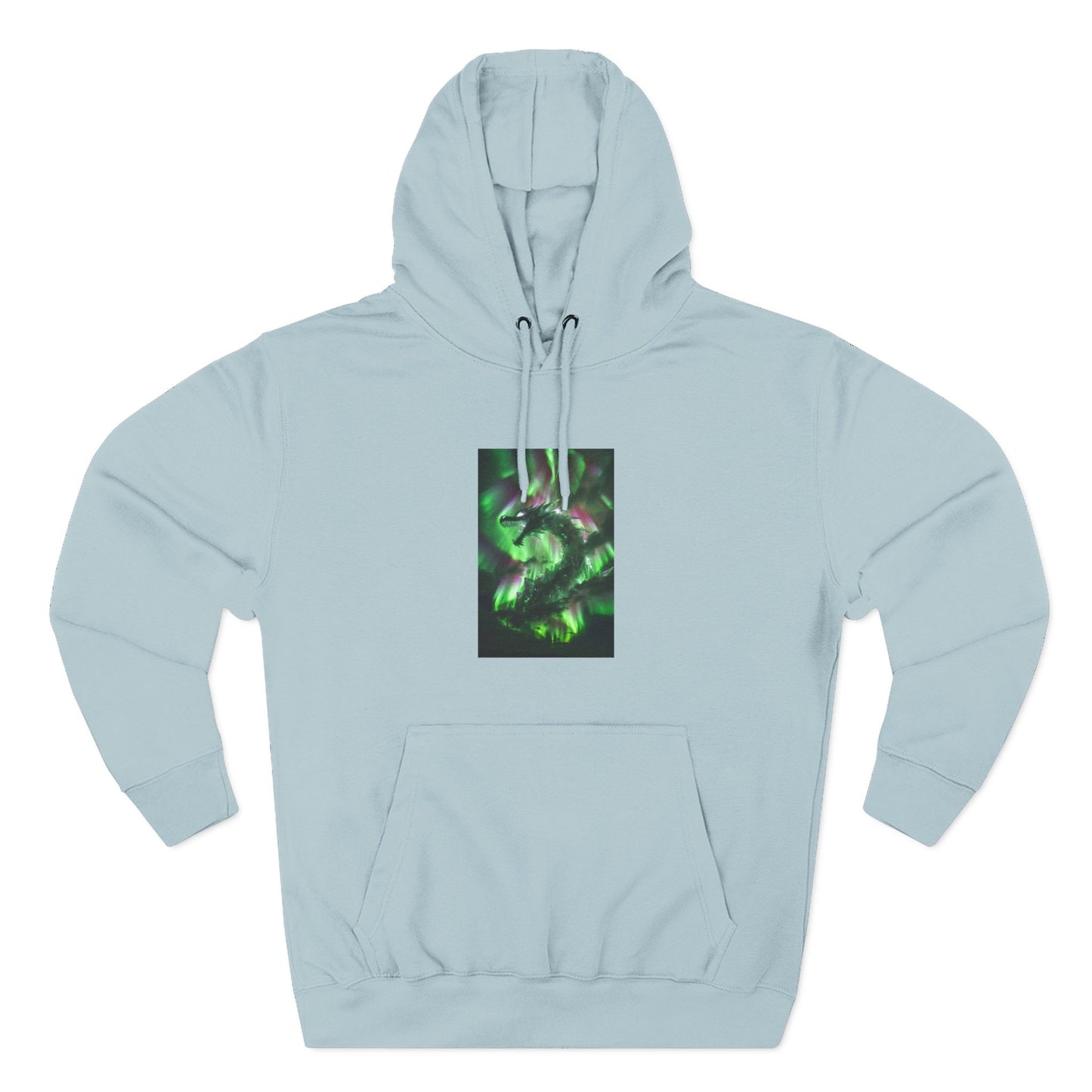 Green Nebula Abstract Hoodie — Aurora Swirl Fleece Pullover