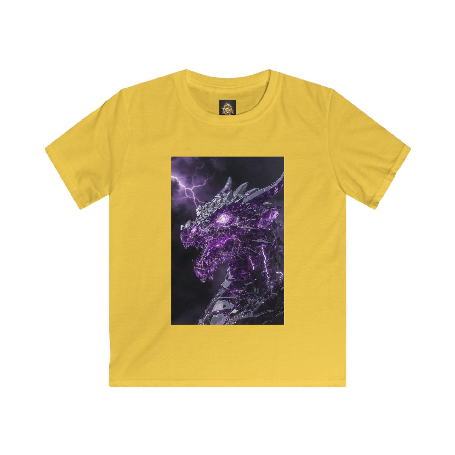 Kids Dragon Tee — Purple Lightning Dragon Graphic T-Shirt for Boys & Girls